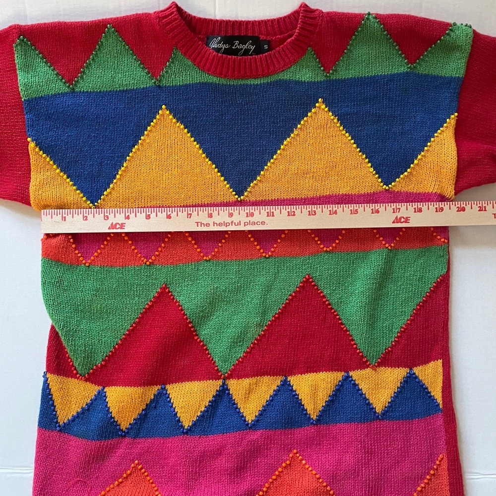 Colorful Vintage Funky Gladys Bagley Sweater Small - Picture 8 of 10